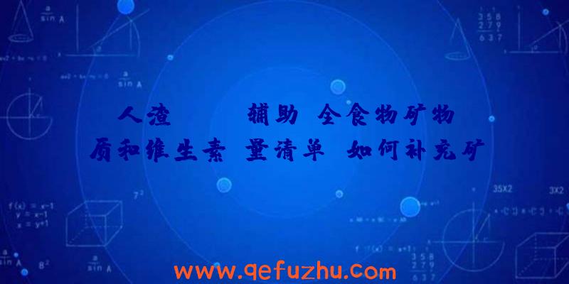 人渣(SCUM辅助)全食物矿物质和维生素含量清单
